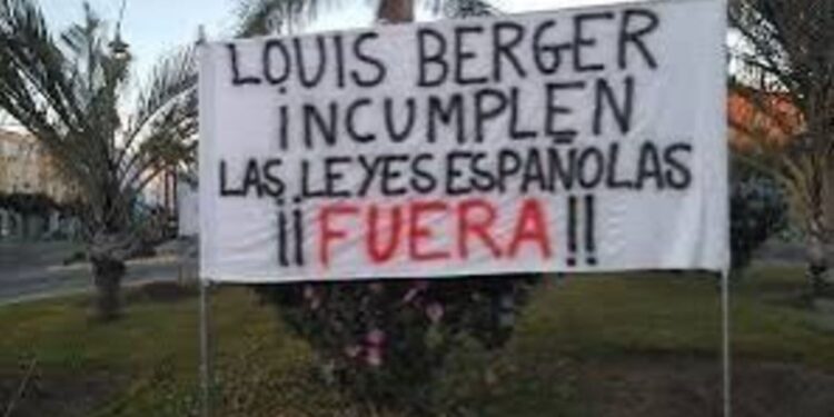 Pancarta del comite de empresa de Louis Berger